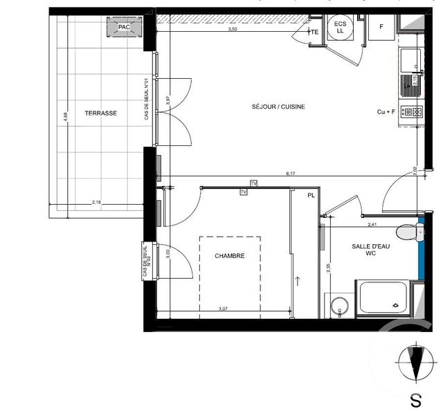 Appartement F2 à louer - 2 pièces - 41.8 m2 - BEZIERS - 34 - LANGUEDOC-ROUSSILLON - Century 21 Comminges Immobilier